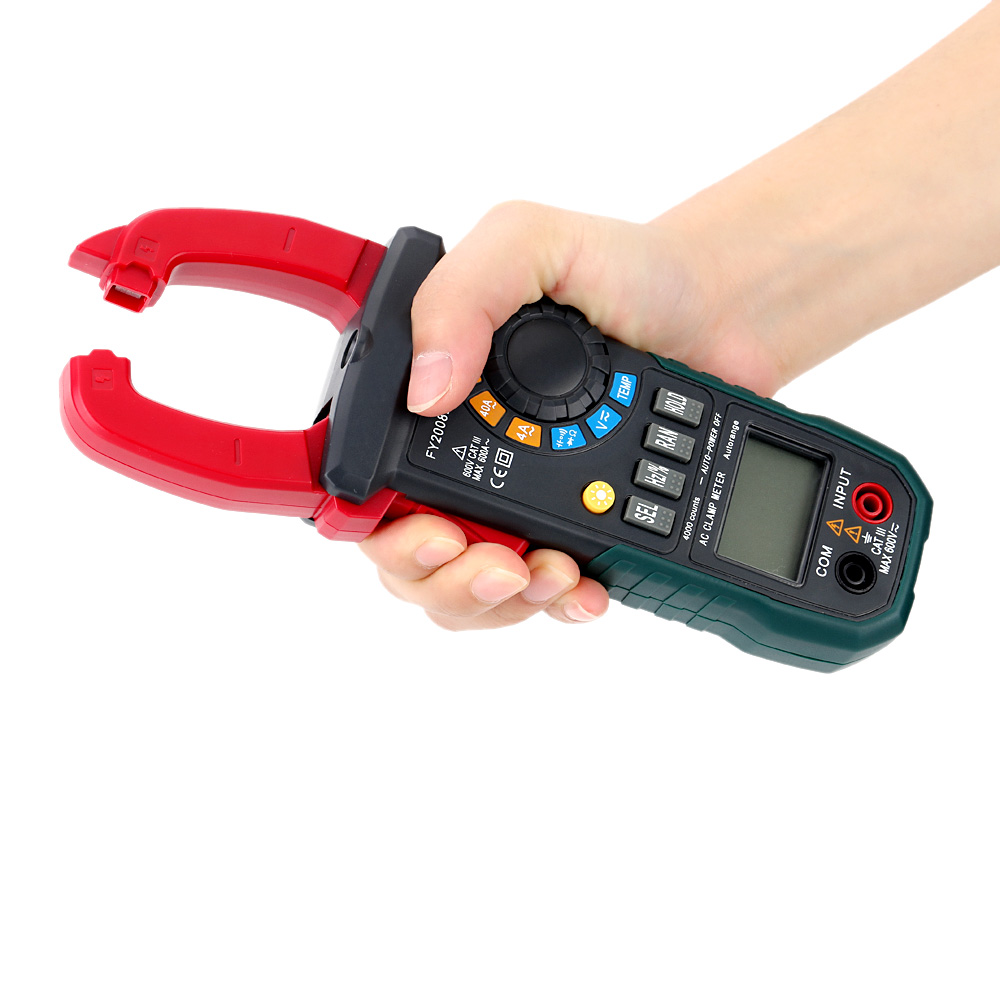 Digital Multimeter LCD Clamp Meter DC AC Voltage Current Clamp Resistance Diode Continuity Tester Temperature Frequency Measurer