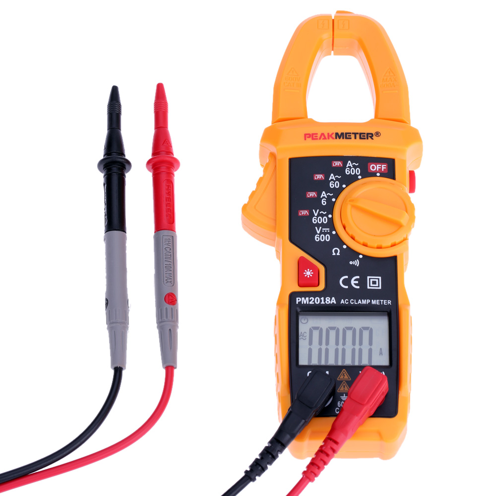 PEAKMETER PM2018A Digital Clamp Meter Handheld LCD Multimeter AC DC Voltage diagnostic tool Current tongs Resistance Continuity