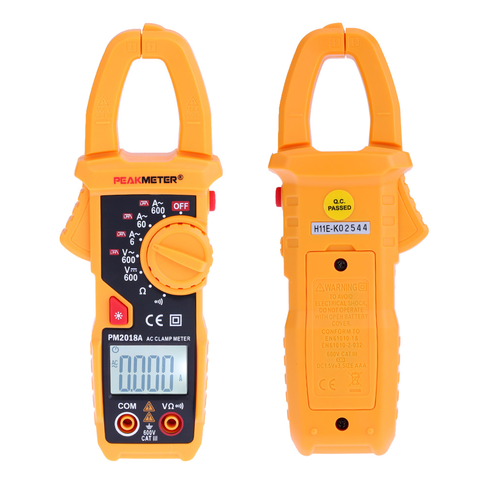PEAKMETER PM2018A Digital Clamp Meter Handheld LCD Multimeter AC DC Voltage diagnostic tool Current tongs Resistance Continuity