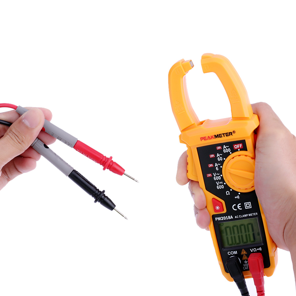 PEAKMETER PM2018A Digital Clamp Meter Handheld LCD Multimeter AC DC Voltage diagnostic tool Current tongs Resistance Continuity