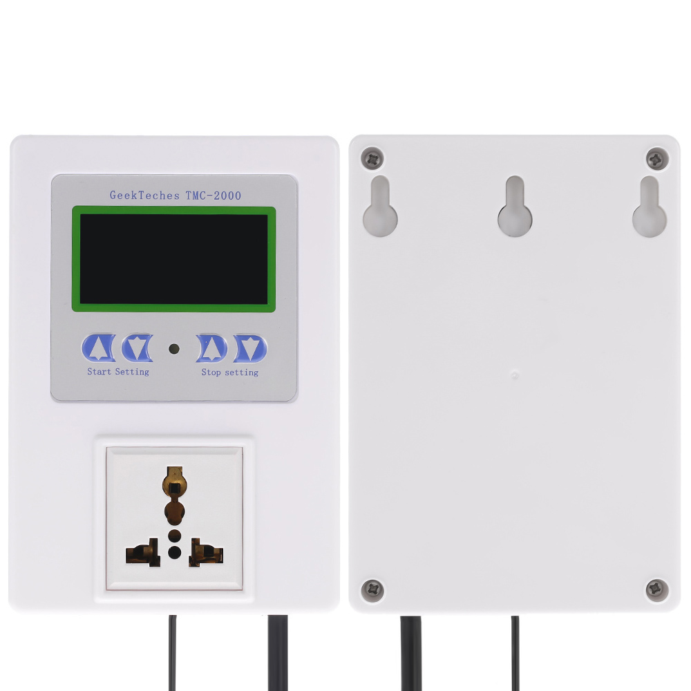 Digital Intelligent Pre wired Temperature Controller Outlet with Sensor Thermostat Heating Cooling Control AC110 240V 10A LCD