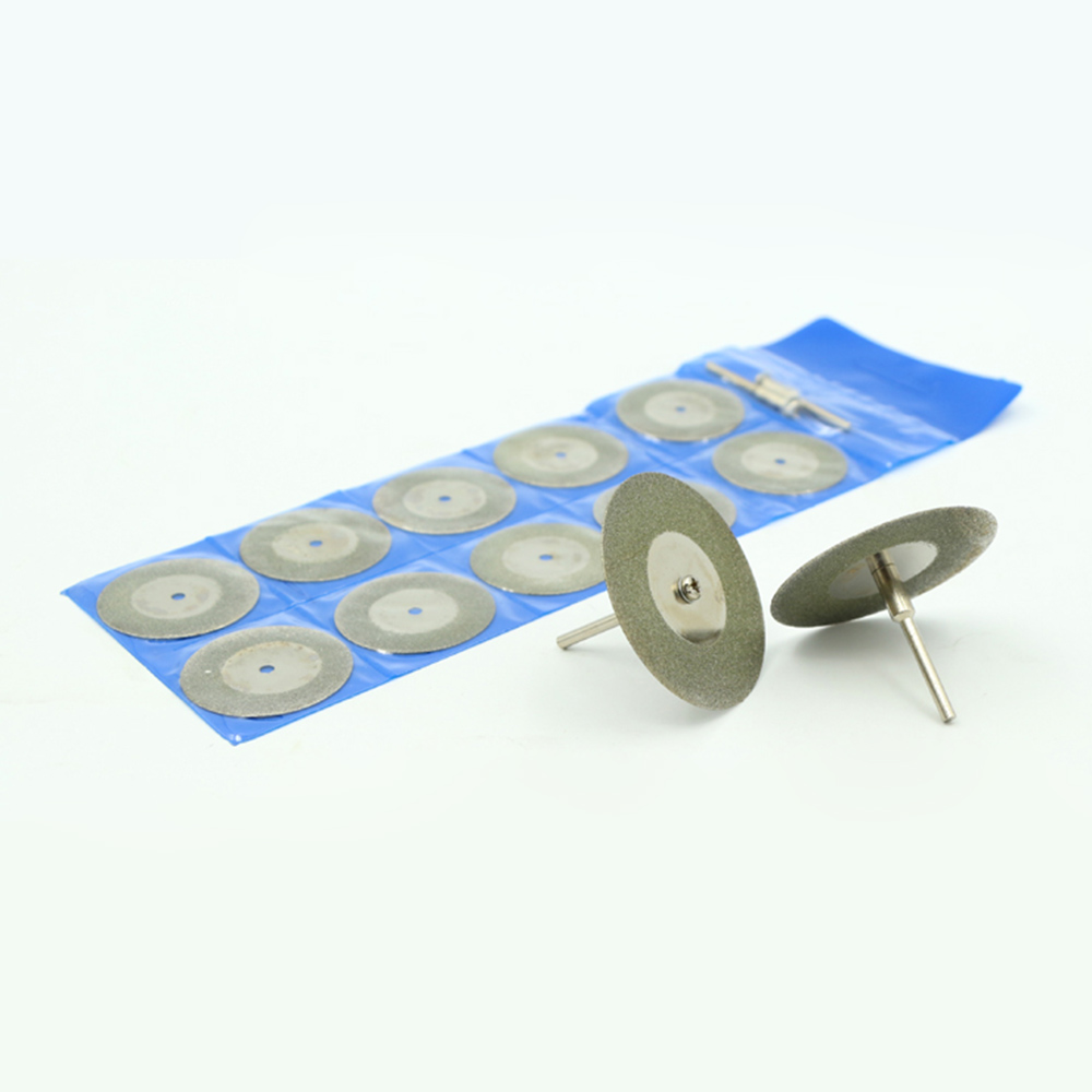 10pcs 25mm Diamond Grinding circles Cutting Discs Rotary Blades Cutting Wheel Slice for Dremel Electric Grinder with 2 Mandrels