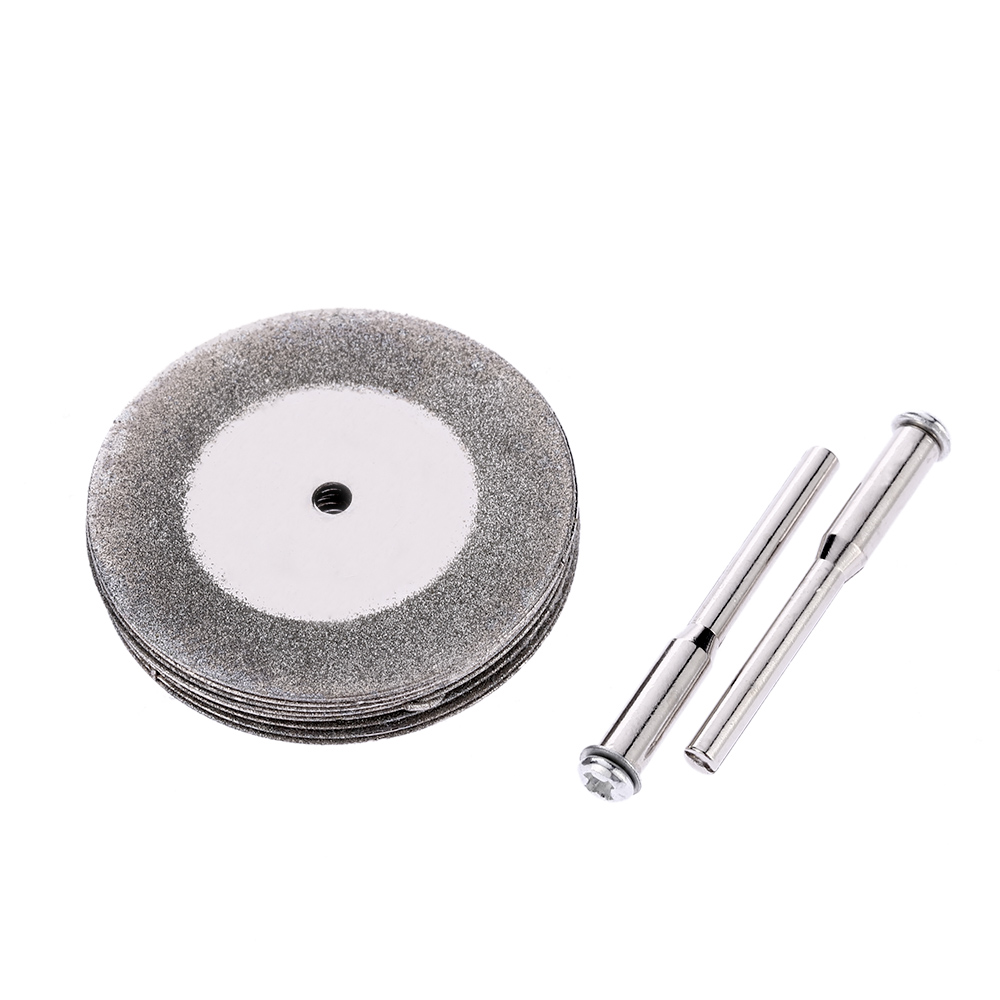 10pcs 25mm Diamond Grinding circles Cutting Discs Rotary Blades Cutting Wheel Slice for Dremel Electric Grinder with 2 Mandrels