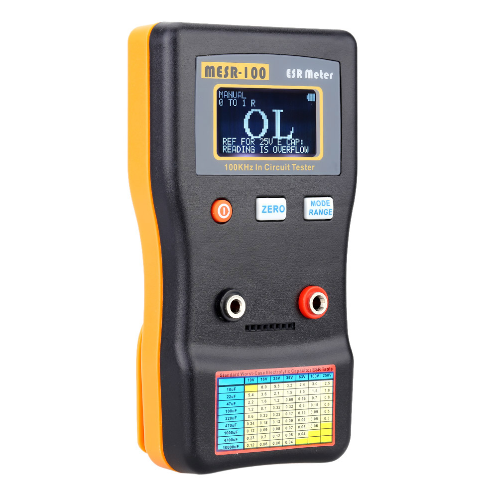 MESR 100 ESR Capacitance Meter Ohm Meter Professional Measuring Capacitance Resistance Capacitor Circuit Tester