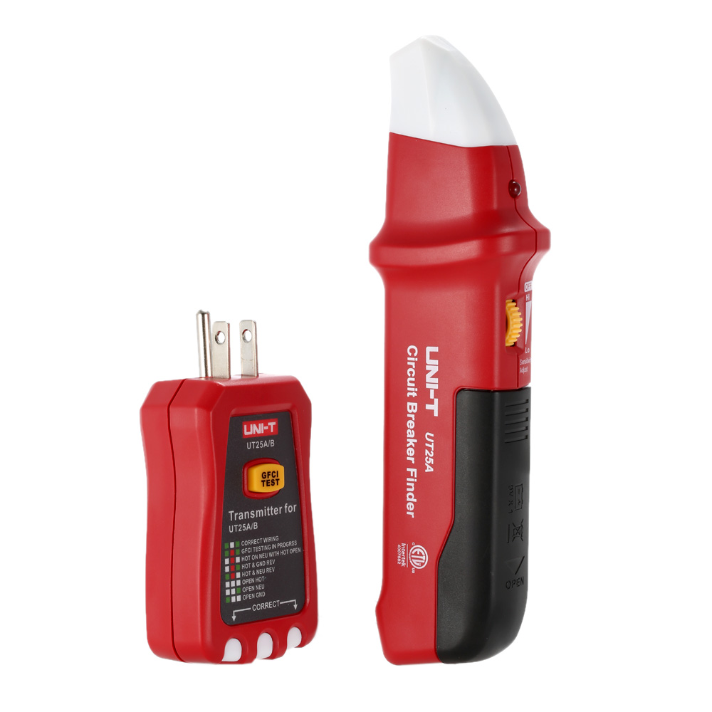 UNI T UT25A Professional Automatic Circuit Breaker Finder Socket Tester Electrician Diagnostic tool with LED Indicator