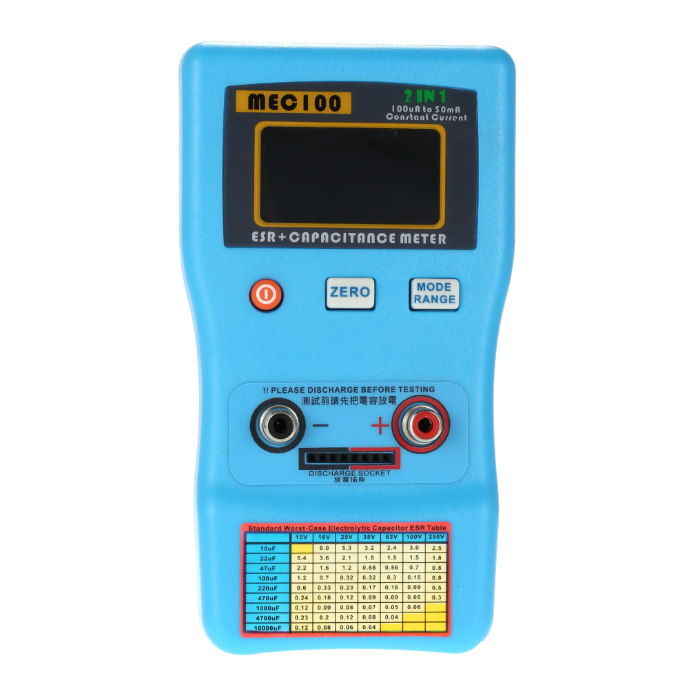 2 in 1 Digital Auto ranging Capacitor ESR Meter Quality Capacitance Tester Internal Resistance Measurement with SMD Test Clips