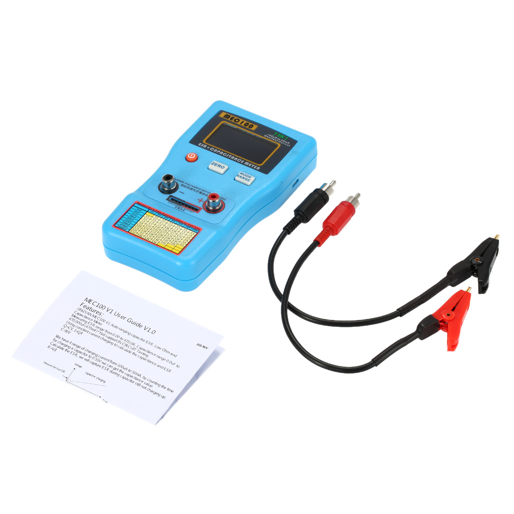 2 in 1 Digital Auto ranging Capacitor ESR Meter Quality Capacitance Tester Internal Resistance Measurement with SMD Test Clips