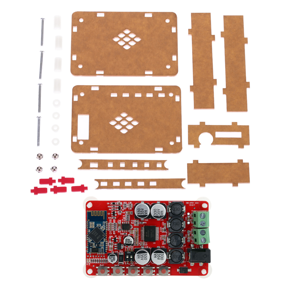 2x25W Bluetooth 4.0 Audio Receiver Amplifier Board Module TDA7492P + Acrylic DIY Case Kit Cover