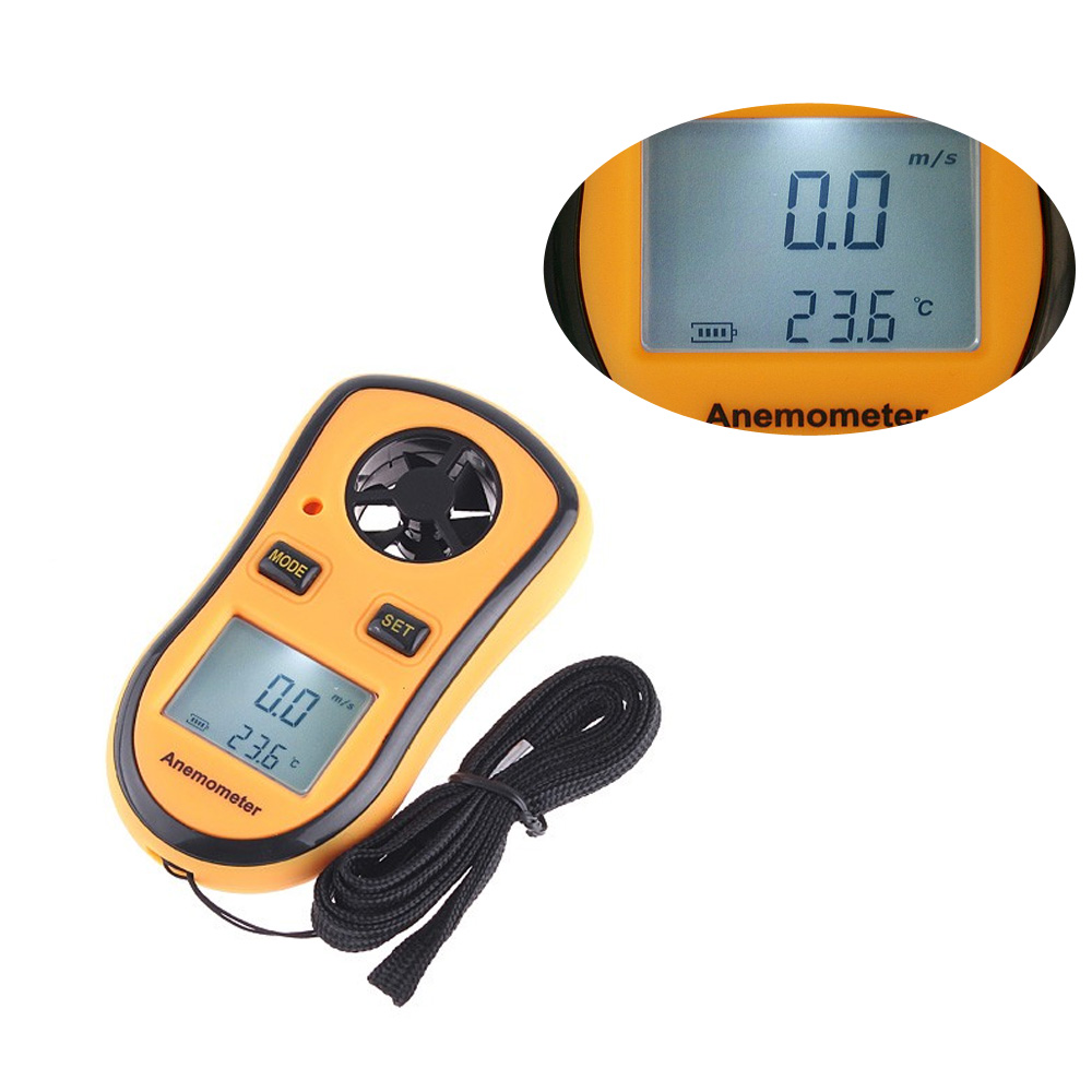 Digital Anemometer High Quality Mini Digital Anemometer with High Precision Pressure Sensor LED Wind Speed Measuring Instruments