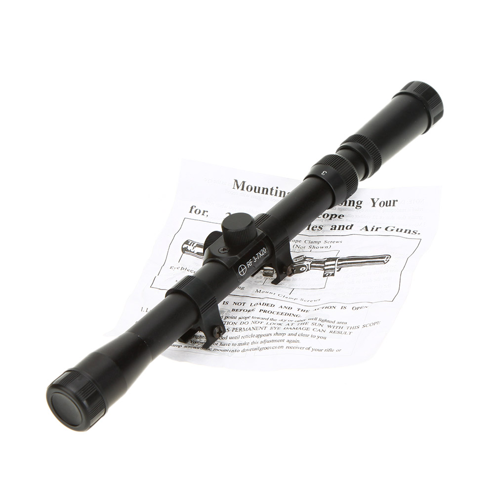 3 7x20 Outdoor Sight Riflescope High Quality Telescopic with Mounts for Hunting monocular telescopio Ideal for target shooting