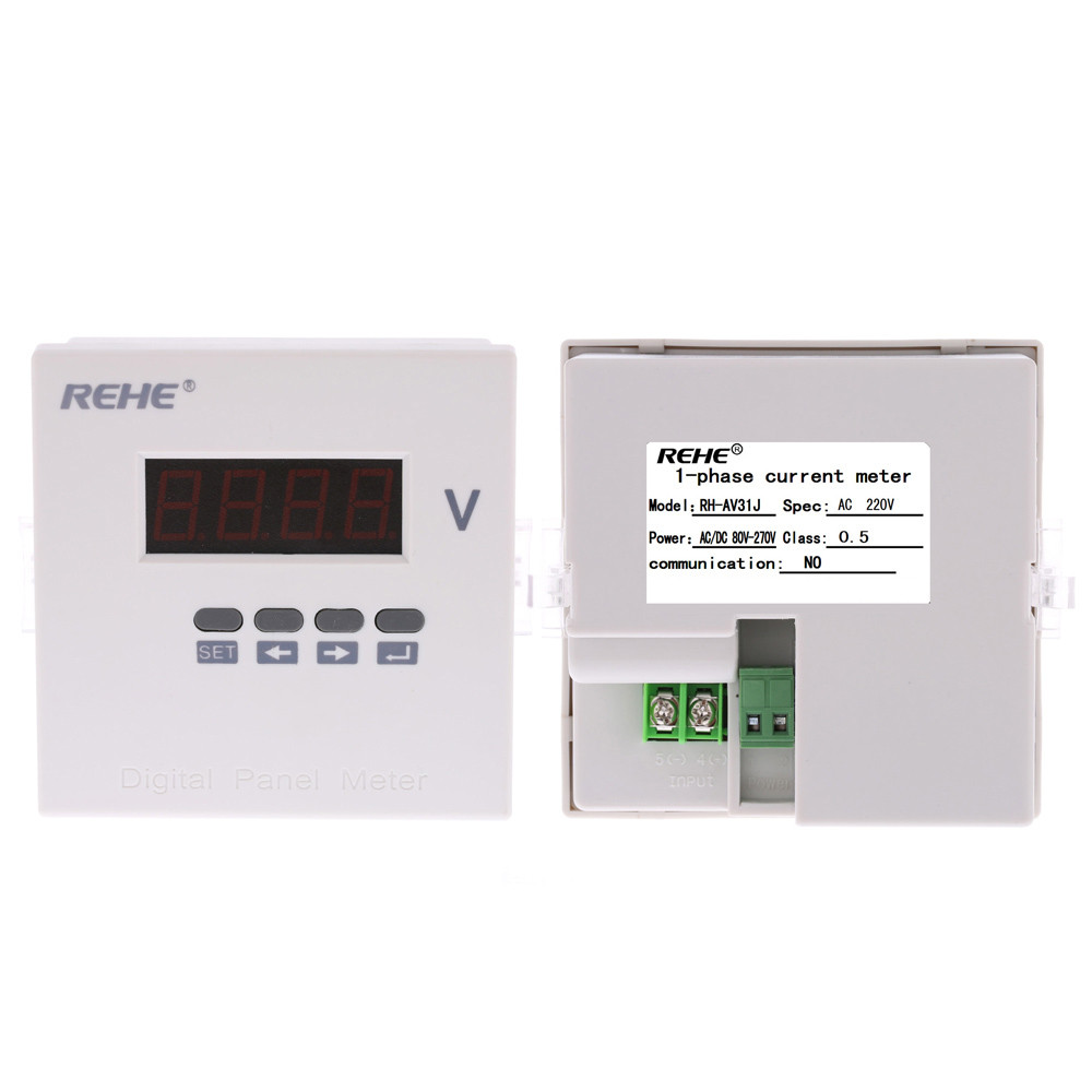96x96mmDigital Voltmeter Single Phase AC Voltage Panel Meter Voltage Ratio Programmable voltimetro AC DC80V 270V diagnostic tool