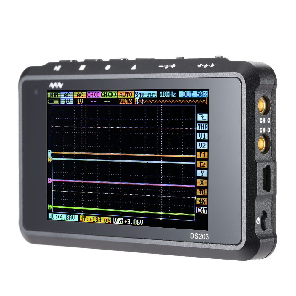 DSO203 Mini 4 channel Digital Oscilloscope USB osciloscopio Interface Full Color TFT Display 8MHz 72MSa s logic analyzer