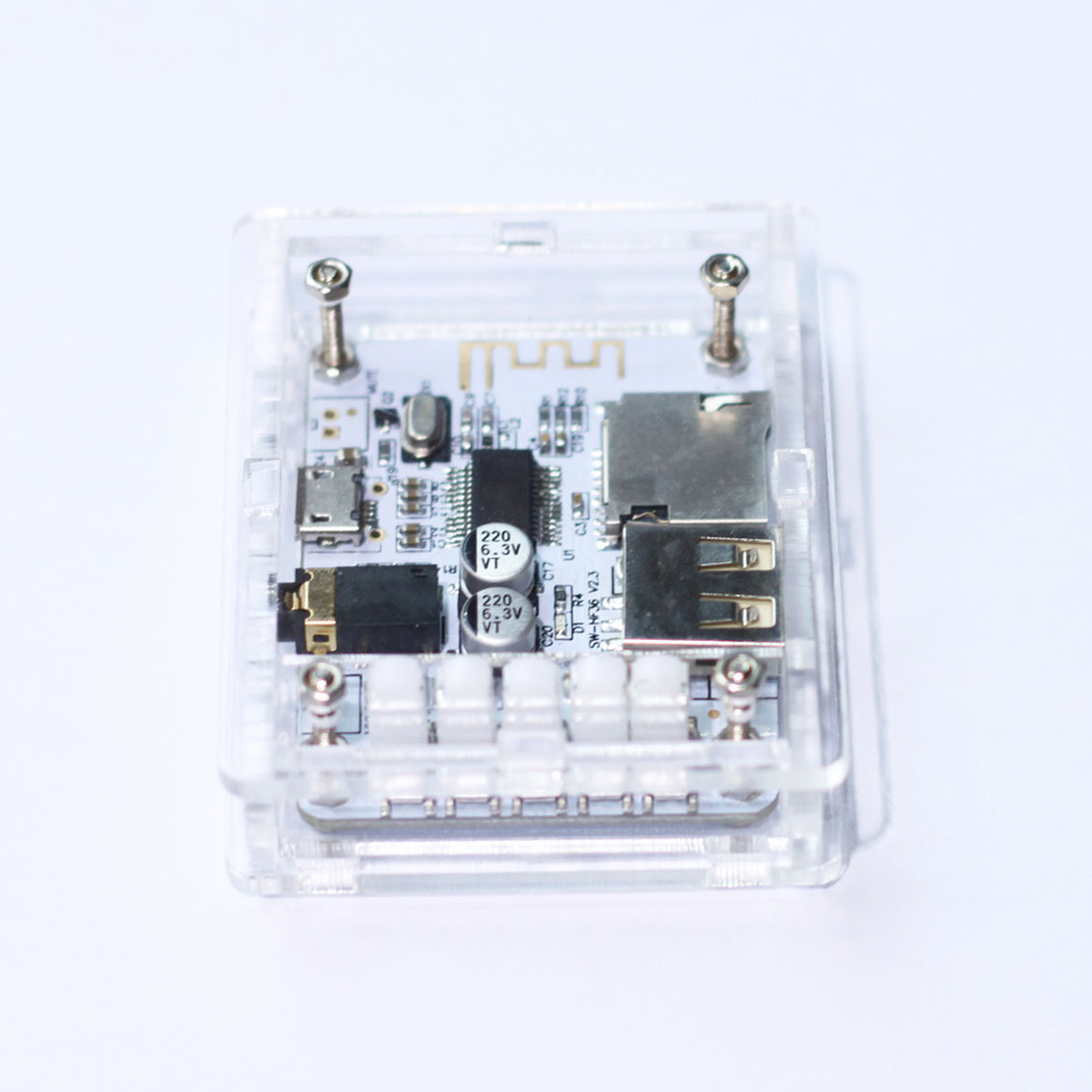 Wireless Acrylic DIY Case Cover Shell Stereo Music Module for USB DC 5V Bluetooth 2.1 Audio Receiver Board with TF Card Slot