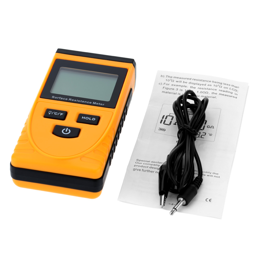 Digital megger insulation tester Handheld Surface Resistance Meter Tester with LCD Display Temperature Measurement Data Holding