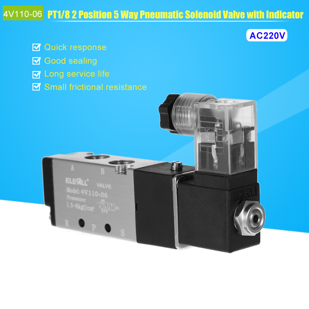 Pneumatic Airtac T1 8 2 Position 5 Way Electromagnetic Air Solenoid Valves AirTAC Pneumatic Control Valve AC 12v 24v 220v