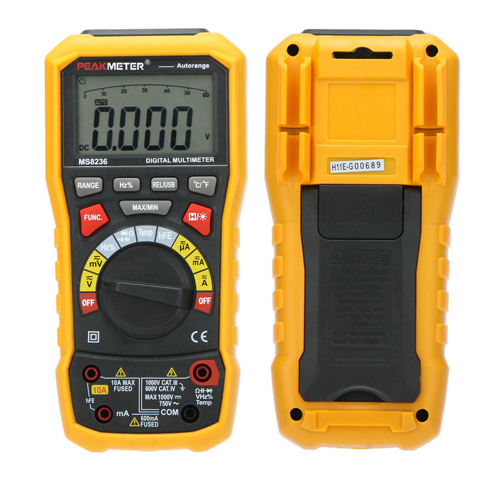 Auto Range Auto Power off Multimeter Voltage Current Capacitance Resistance Frequency Tester with Temperature Test Data Logger