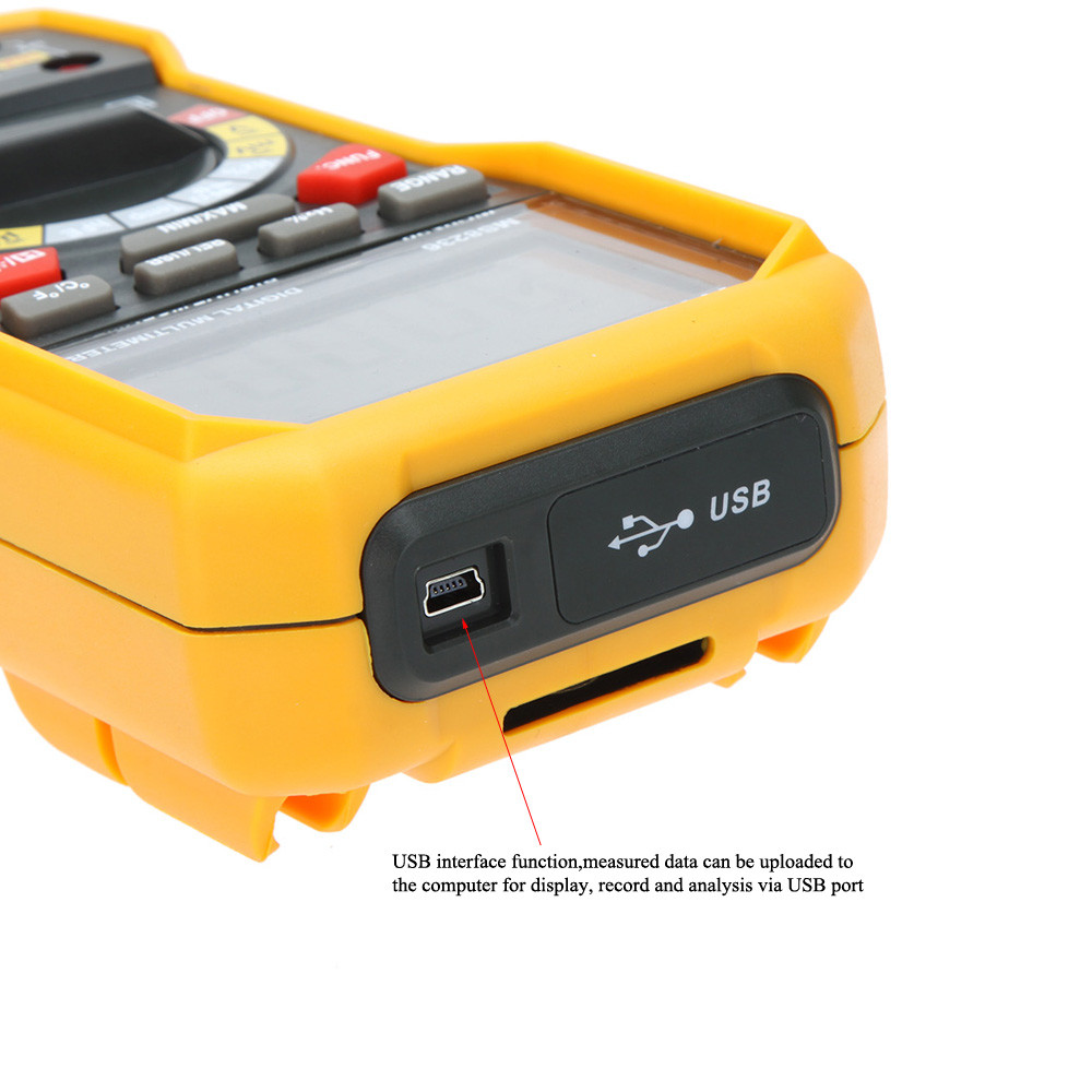 Auto Range Auto Power off Multimeter Voltage Current Capacitance Resistance Frequency Tester with Temperature Test Data Logger
