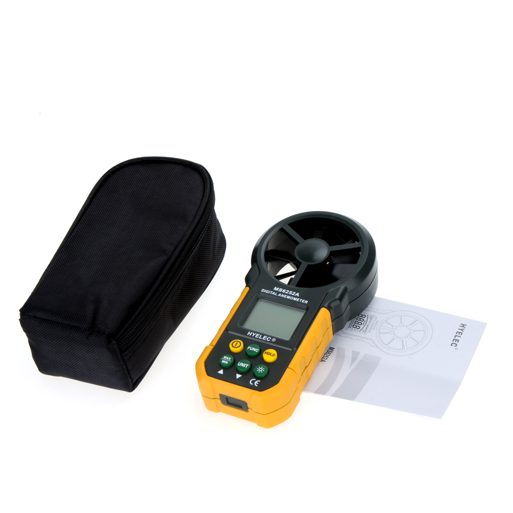 HYELEC Multifunction Digital Anemometer Digital tachometer LCD and Backlight Air Volume Meter Professional Wind Speed Anemometer