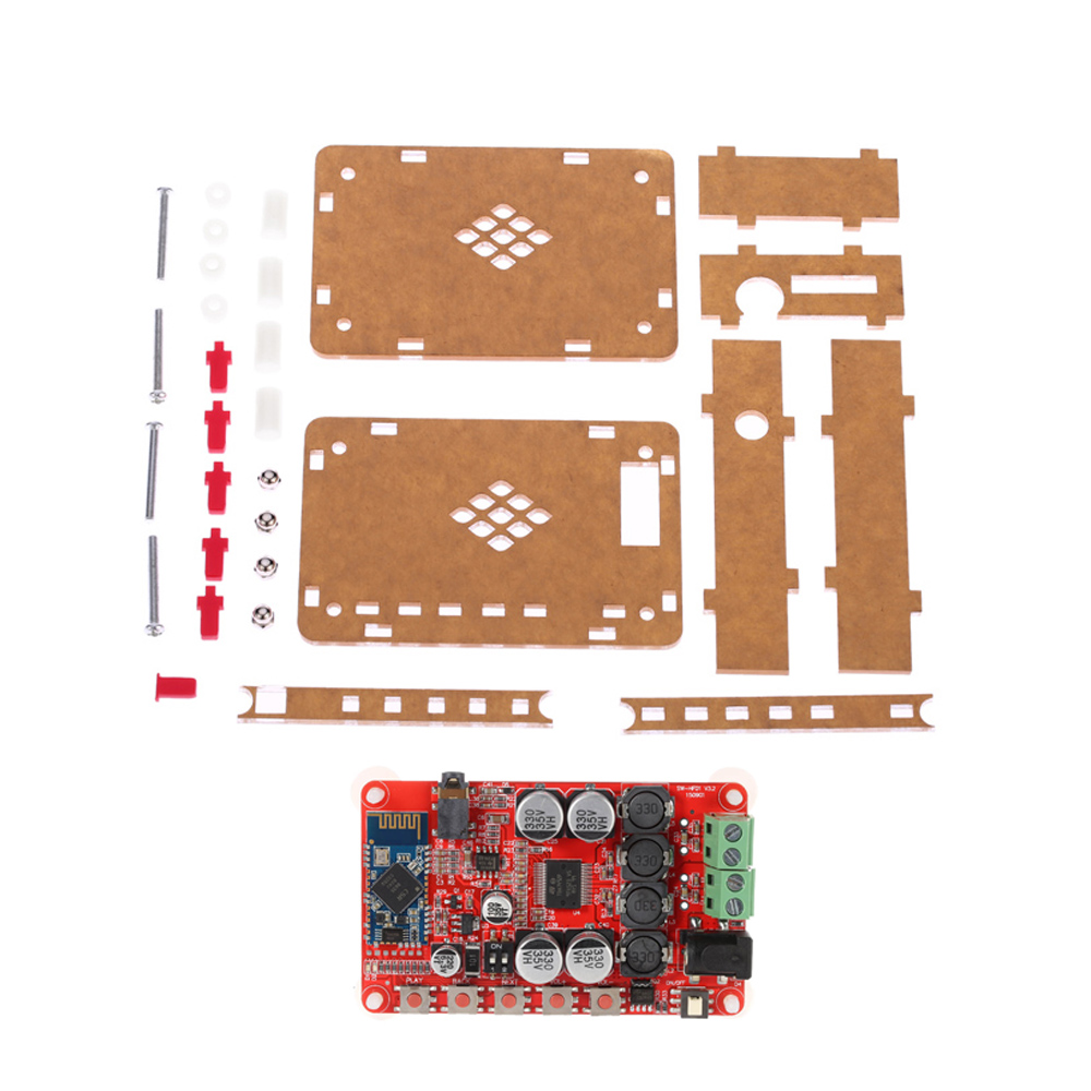 TDA7492P 2x25W Bluetooth 4.0 Audio Receiver Amplifier Board Module with AUX Interface + Acrylic DIY Case Kit Cover