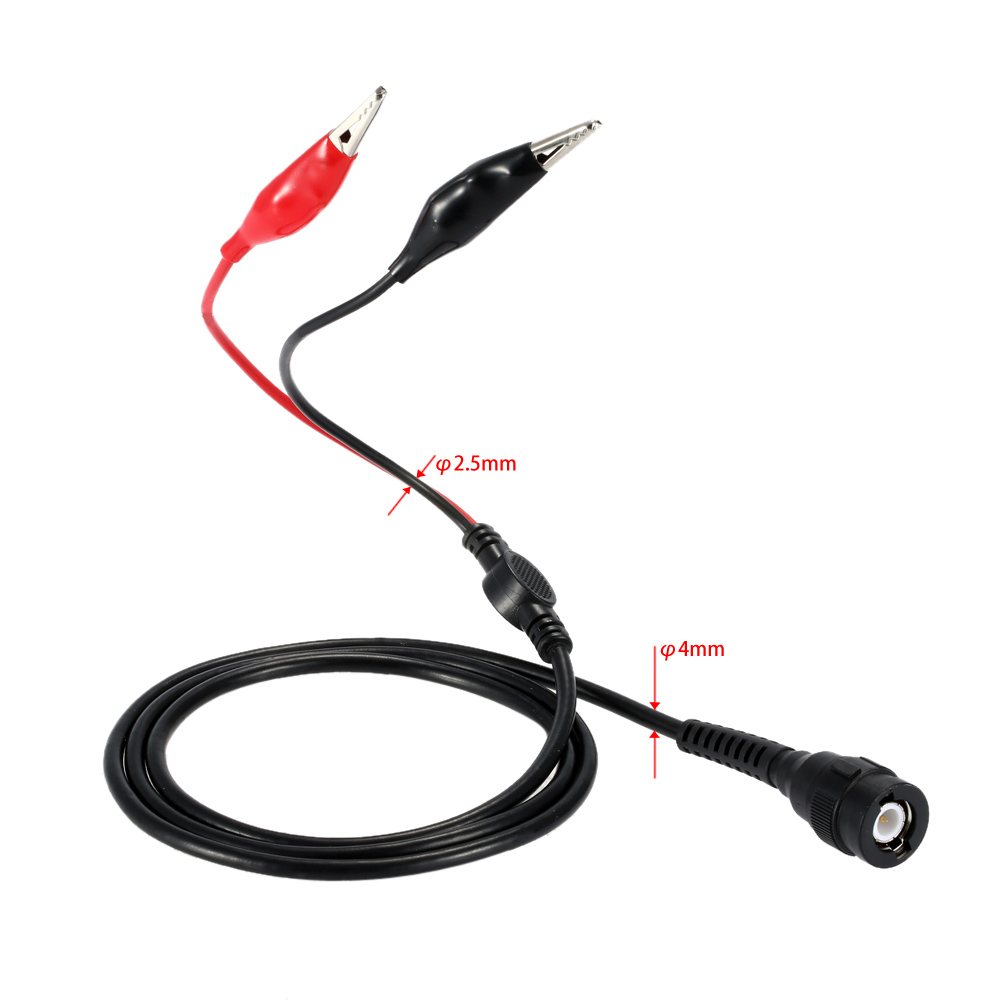 2Pcs Test Lead BNC to Dual Alligator Clip Test Leads Probe Coaxial Cable P1011 Oscilloscope Measurement Accessories