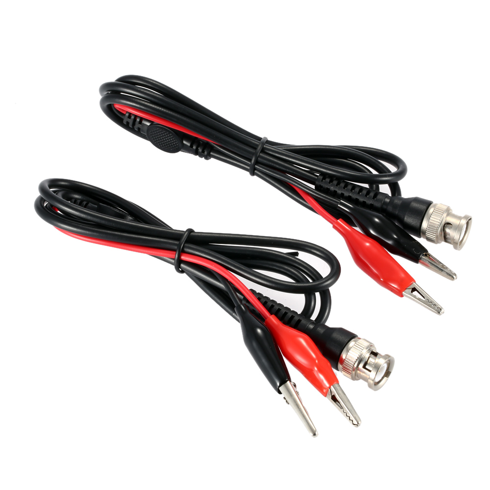 2Pcs Test Lead BNC to Dual Alligator Clip Test Leads Probe Coaxial Cable P1011 Oscilloscope Measurement Accessories