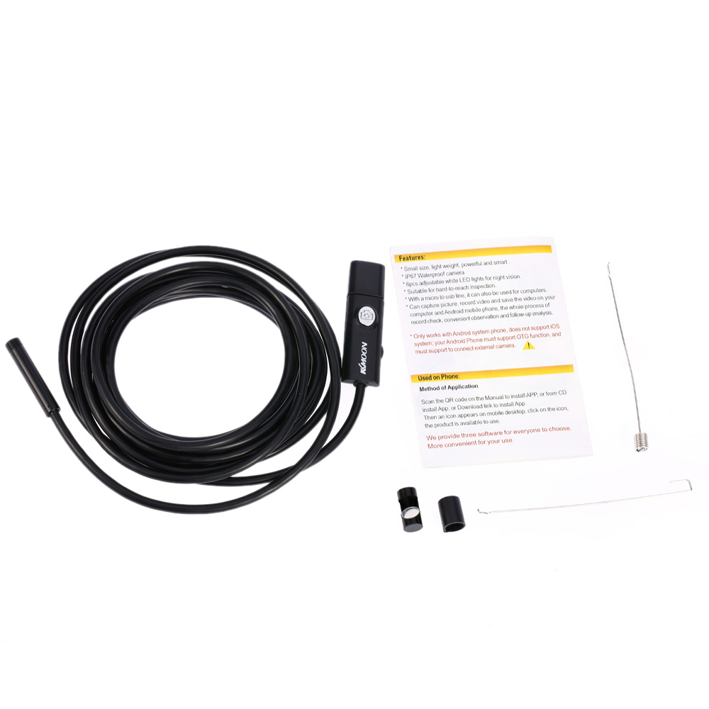 2 in 1 Micro USB Endoscope 7mm 3.5m 6 LED Adjustable Brightness Waterproof Borescope Inspection Camera for Android Phones PC