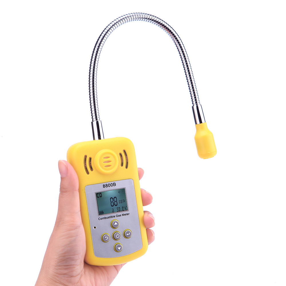 Portable Gas Analyzer Professional Combustible Gas Detector Gas Leak Location Determine Tester with LCD Screen Sound light Alarm