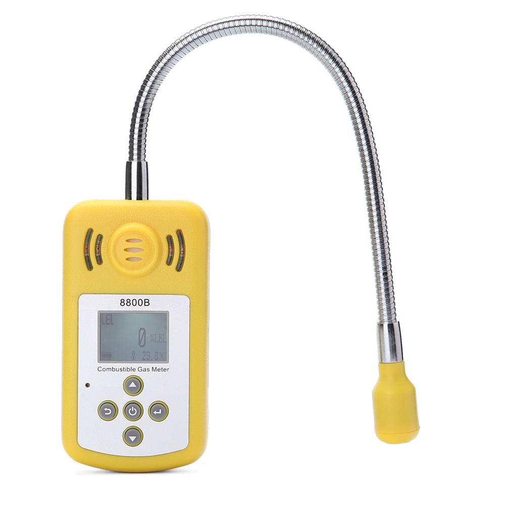 Portable Gas Analyzer Professional Combustible Gas Detector Gas Leak Location Determine Tester with LCD Screen Sound light Alarm