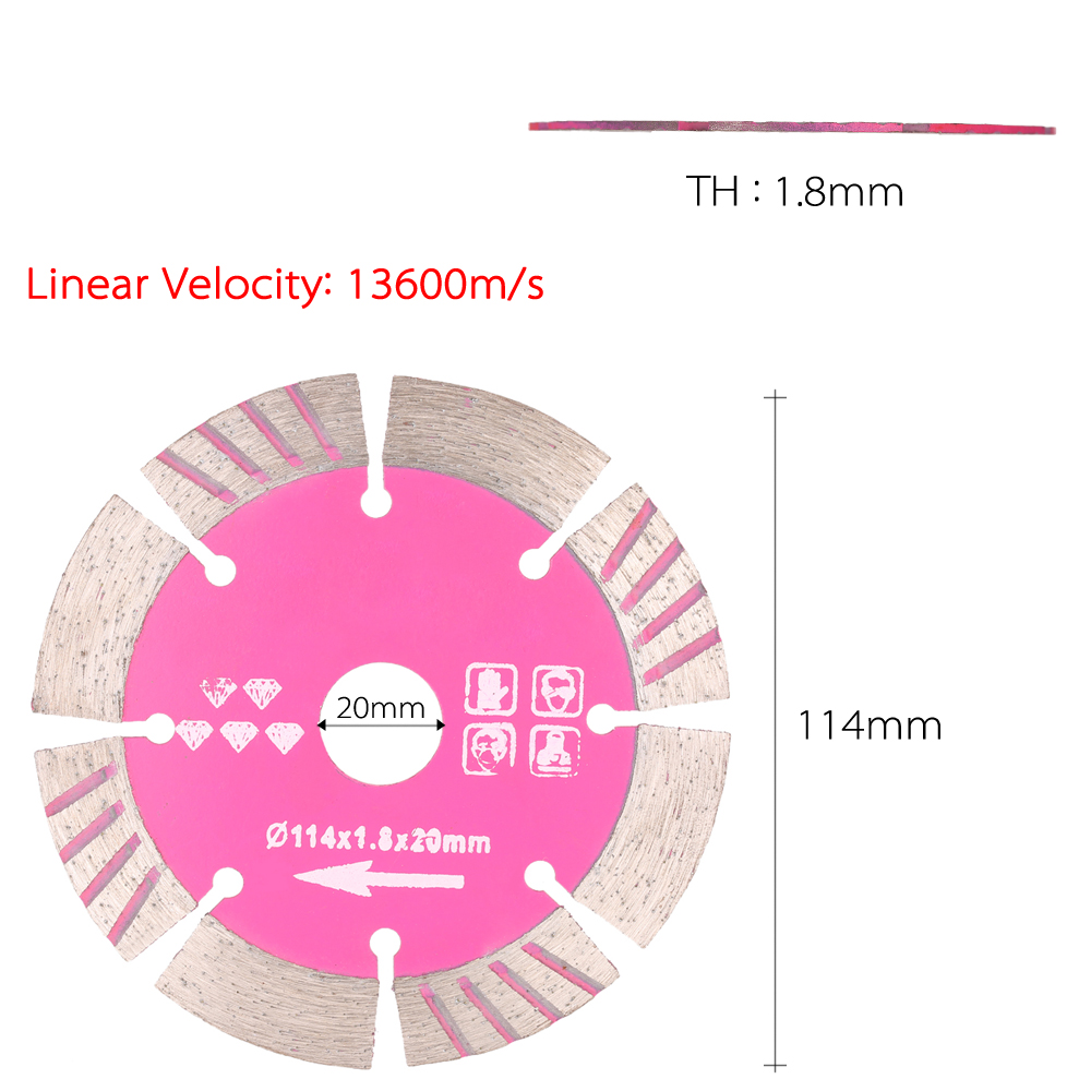 Diamond Saw Blade dremel rotary tool multitool saw blade Wall Cutting For Angle Grinder 114x1.8x20mm 5A Dry Cutting Segmented