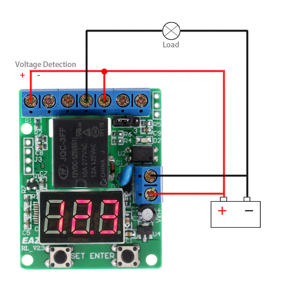 DC 12V Relay Module Voltage Detection Charging Discharge Monitor Test Relay Switch Control Board Module