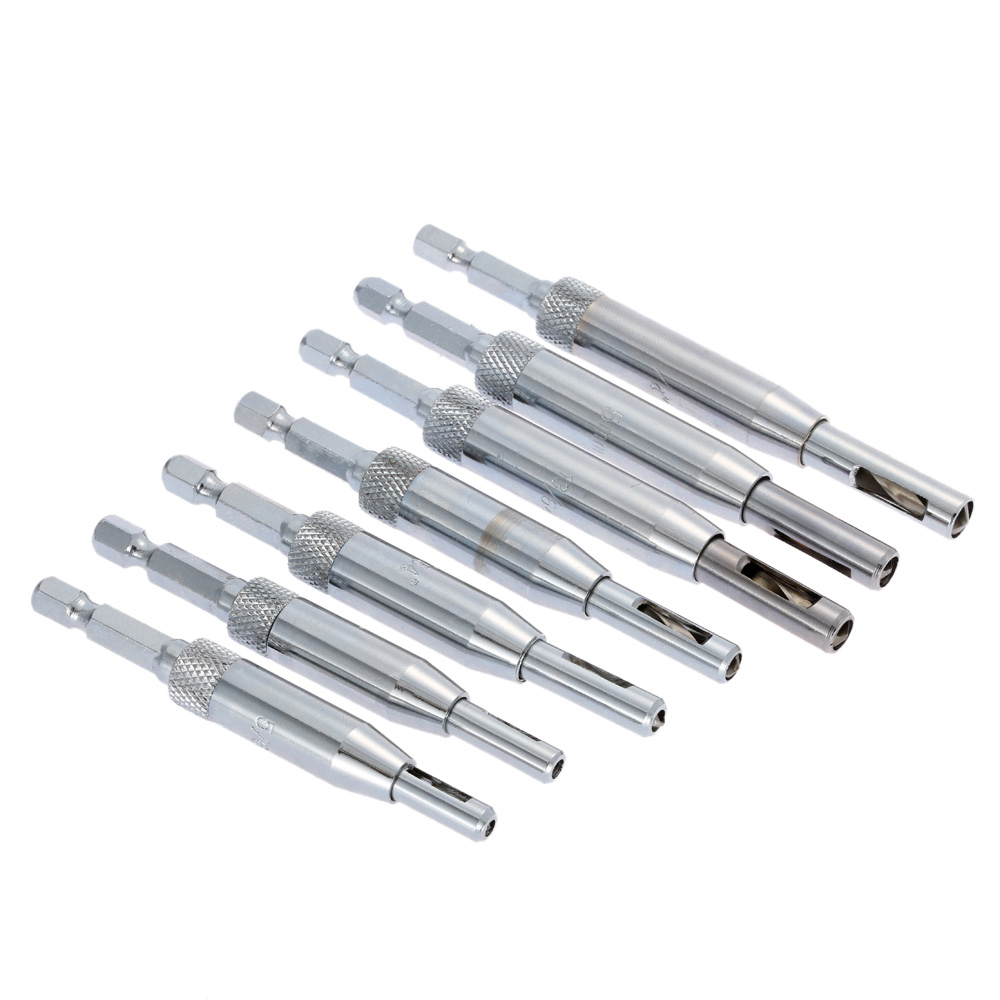 7pcsfuradeira power tools Core Drill Bit Set Hole Puncher Hinge Tapper for Doors Self Centering Woodworking Tools milling cutter