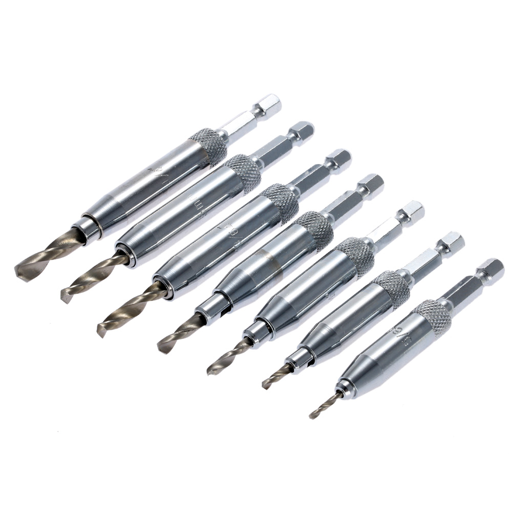 7pcsfuradeira power tools Core Drill Bit Set Hole Puncher Hinge Tapper for Doors Self Centering Woodworking Tools milling cutter