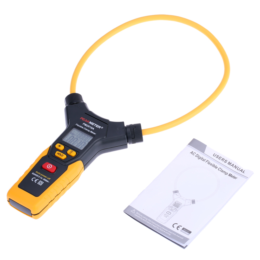 PEAKMETER LCD Multimeter Digital Flexible Clamp MeterAC Current tongs diagnostic tool pinza amperimetrica amperimetro PM2019A