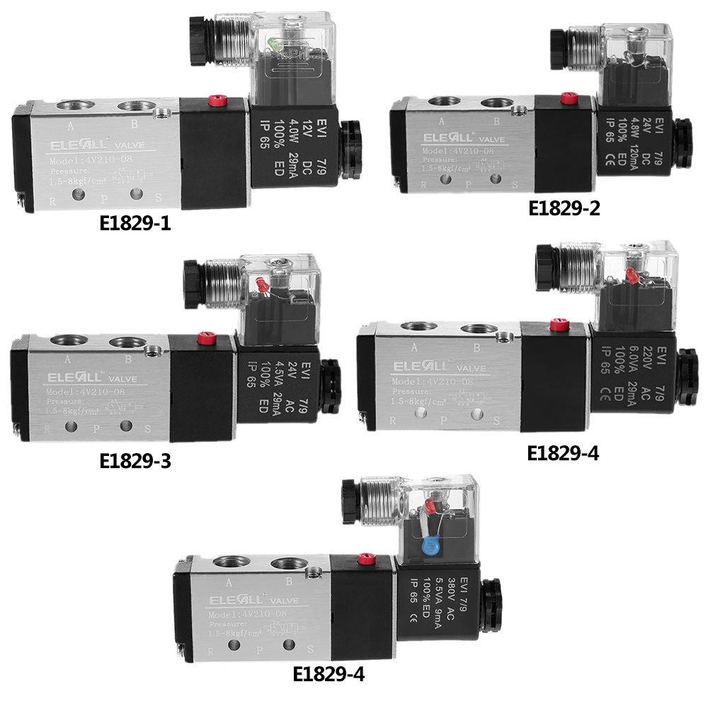 Pneumatic Airtac 1 4 PT1 8 2 Position 5 Way Electromagnetic Air Solenoid Valves Pneumatic Control Valve AC DC 12v 24v 220v 380V