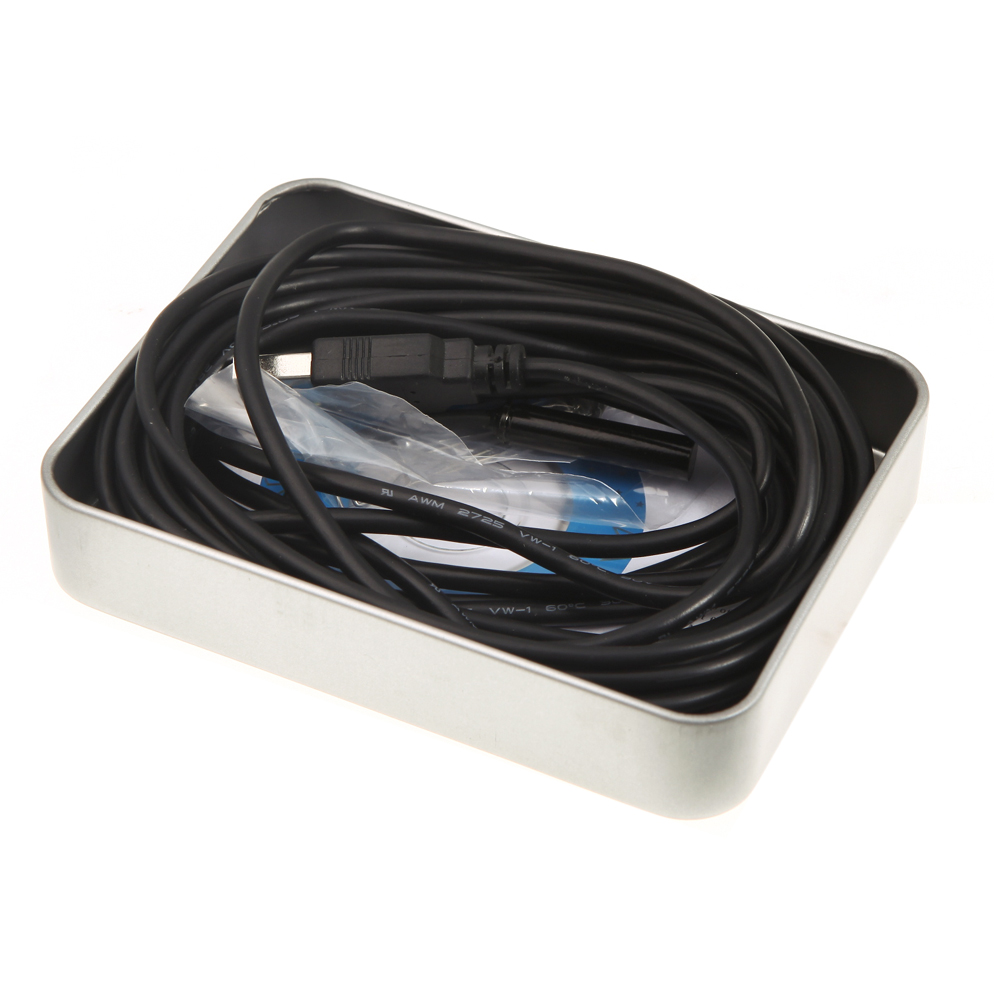 7mm HD Waterproof Magnifier USB Endoscope Borescope Medical Microscope 5M Tube with Snaps Button 6 LEDs Optical Instruments