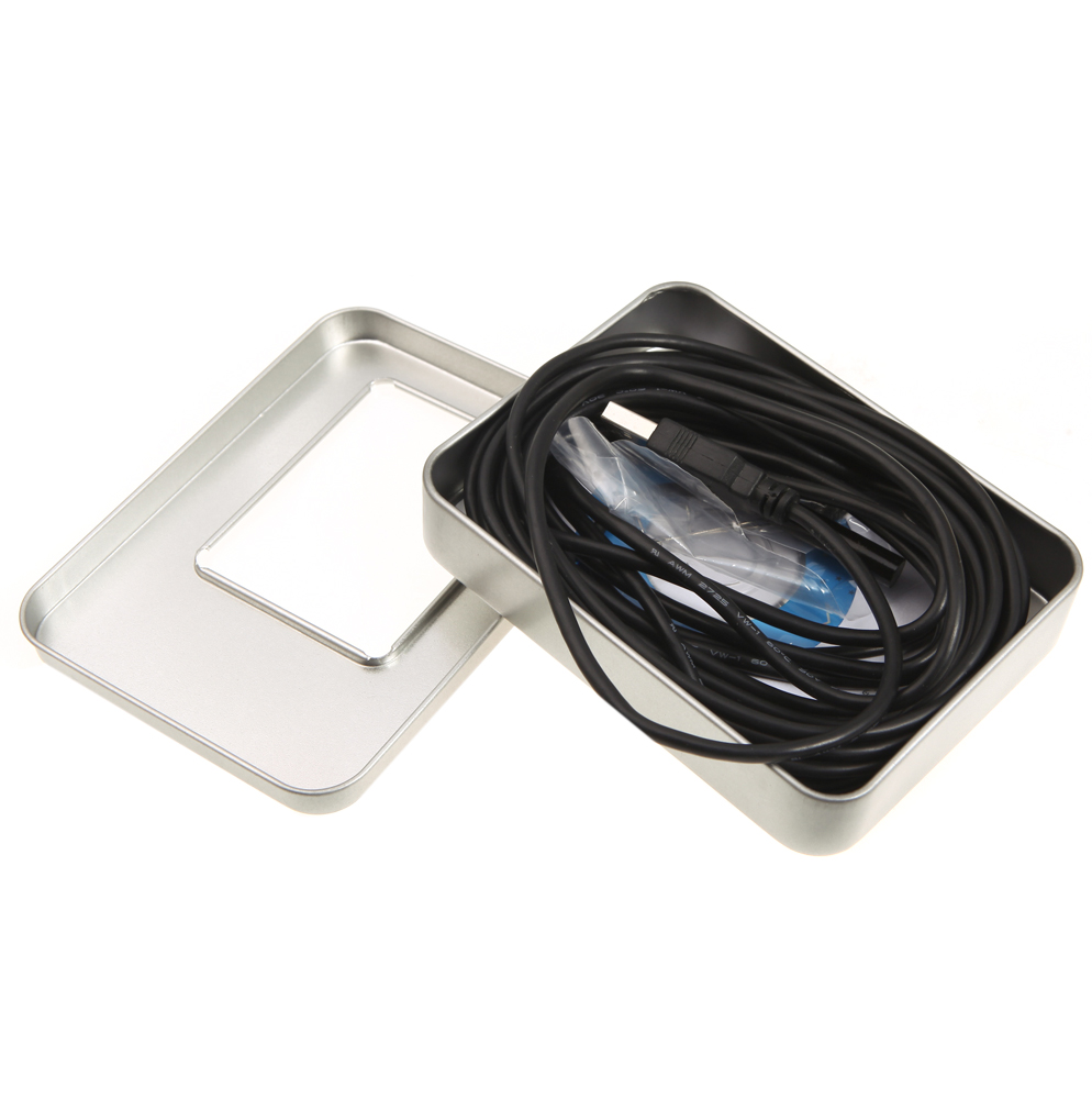 7mm HD Waterproof Magnifier USB Endoscope Borescope Medical Microscope 5M Tube with Snaps Button 6 LEDs Optical Instruments
