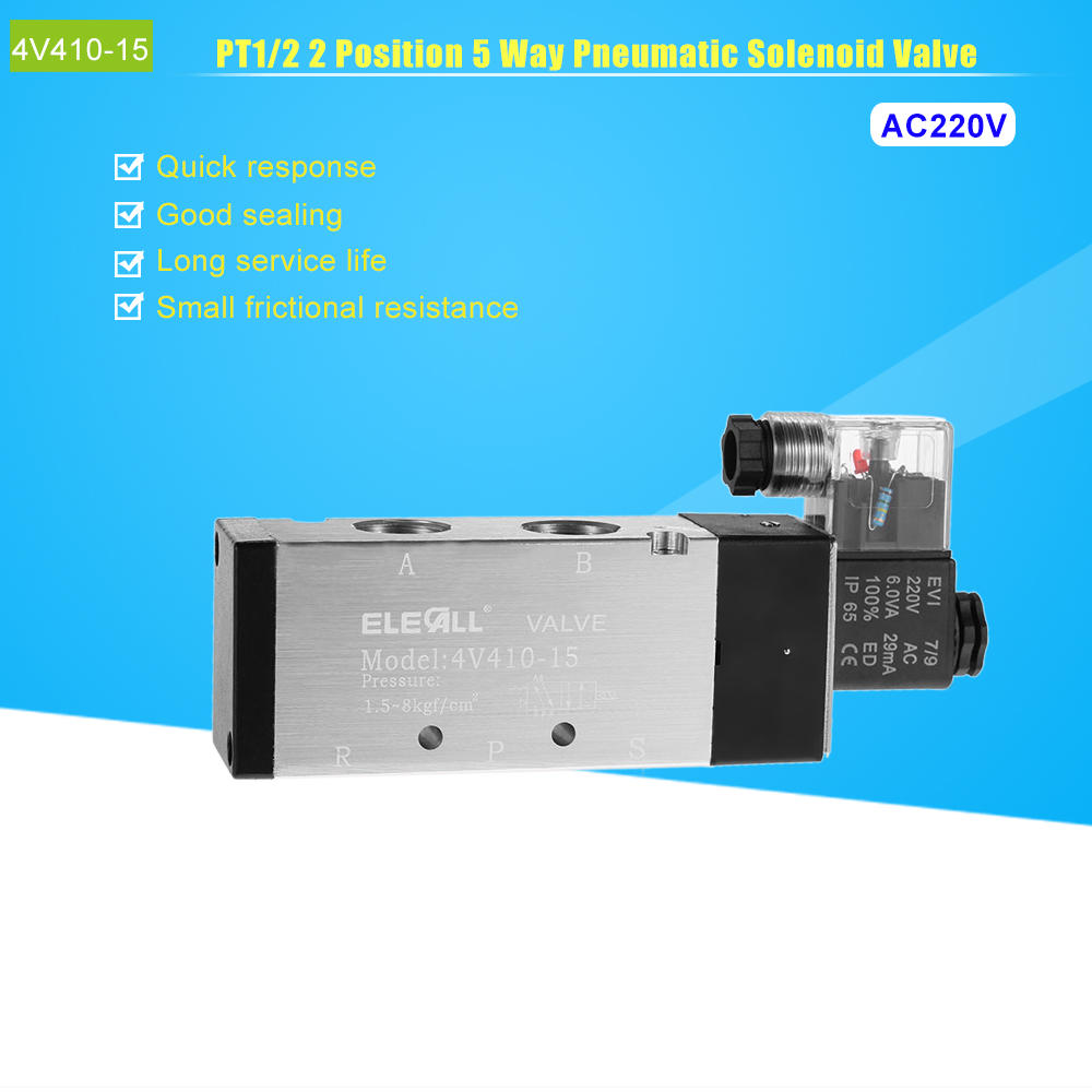 Pneumatic Airtac PT1 2 2 Position 5 Way Electromagnetic Air Solenoid Valves AirTAC Pneumatic Control Valve DC12 24V AC 110 220V