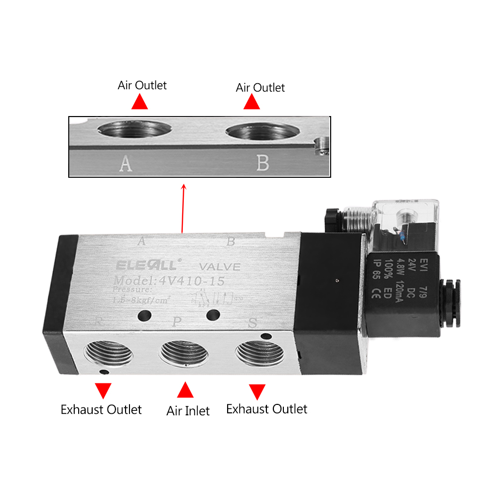 Pneumatic Airtac PT1 2 2 Position 5 Way Electromagnetic Air Solenoid Valves AirTAC Pneumatic Control Valve DC12 24V AC 110 220V