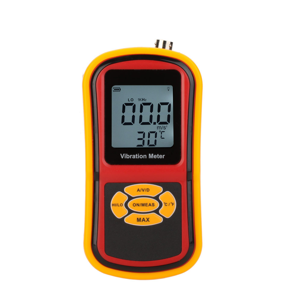 GM63B High Pression Ultrasonic Vibrometer Portable Digital LCD Vibration Meter Analyzer Temperature Meter With Max Hold