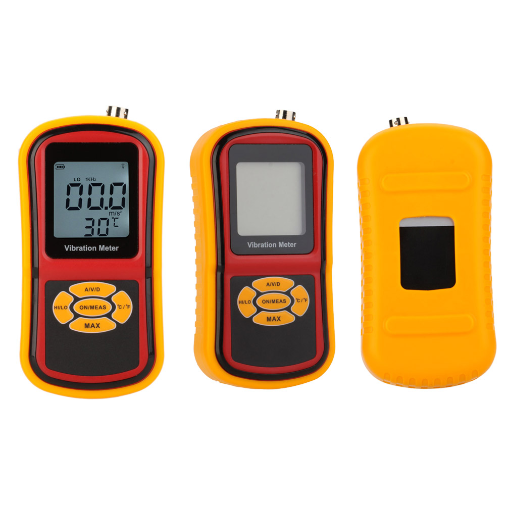 GM63B High Pression Ultrasonic Vibrometer Portable Digital LCD Vibration Meter Analyzer Temperature Meter With Max Hold