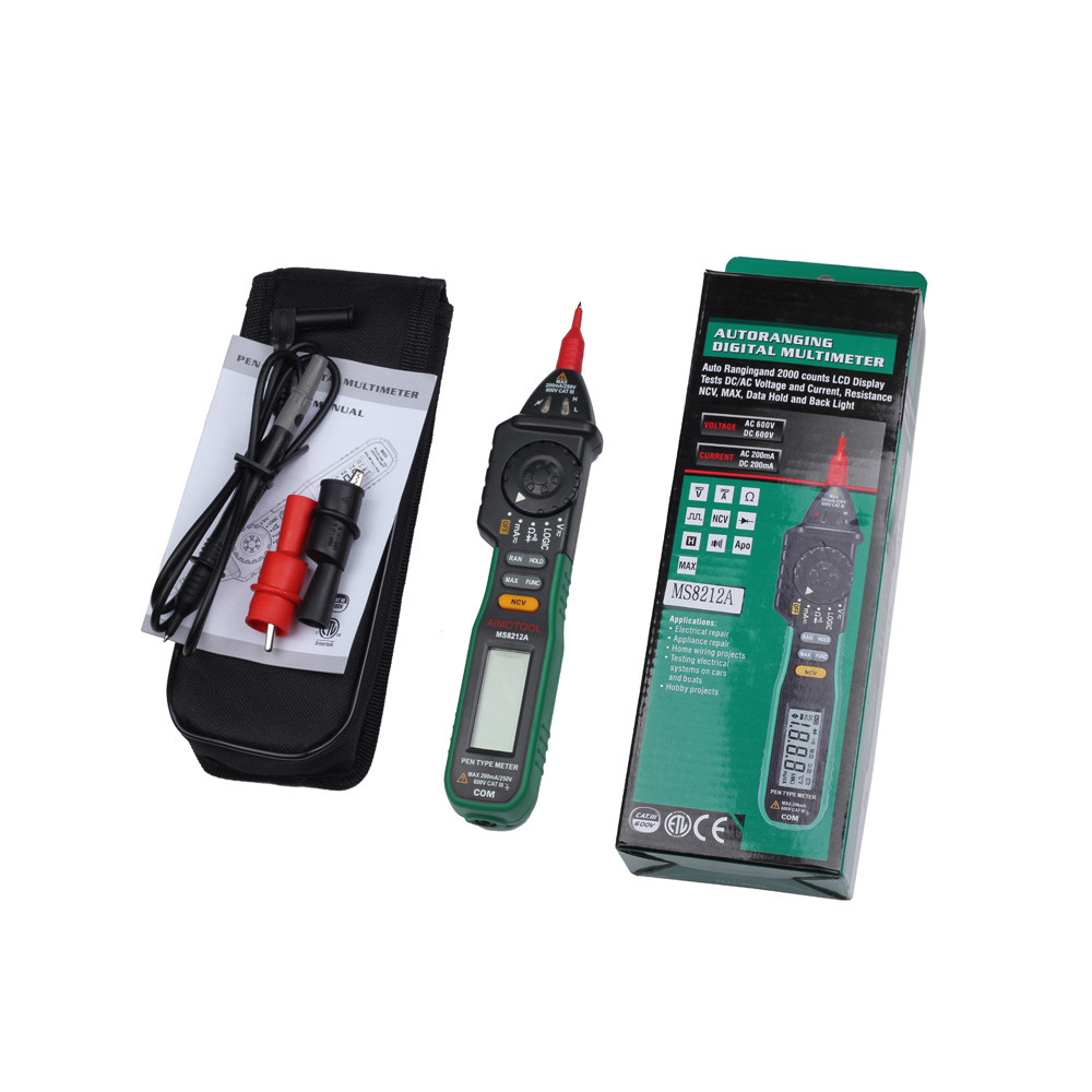 MASTECH MS8212A Pen Digital Multimeter multimetros Voltage Current Tester Diode Continuity multitester medidor dijital multimetr