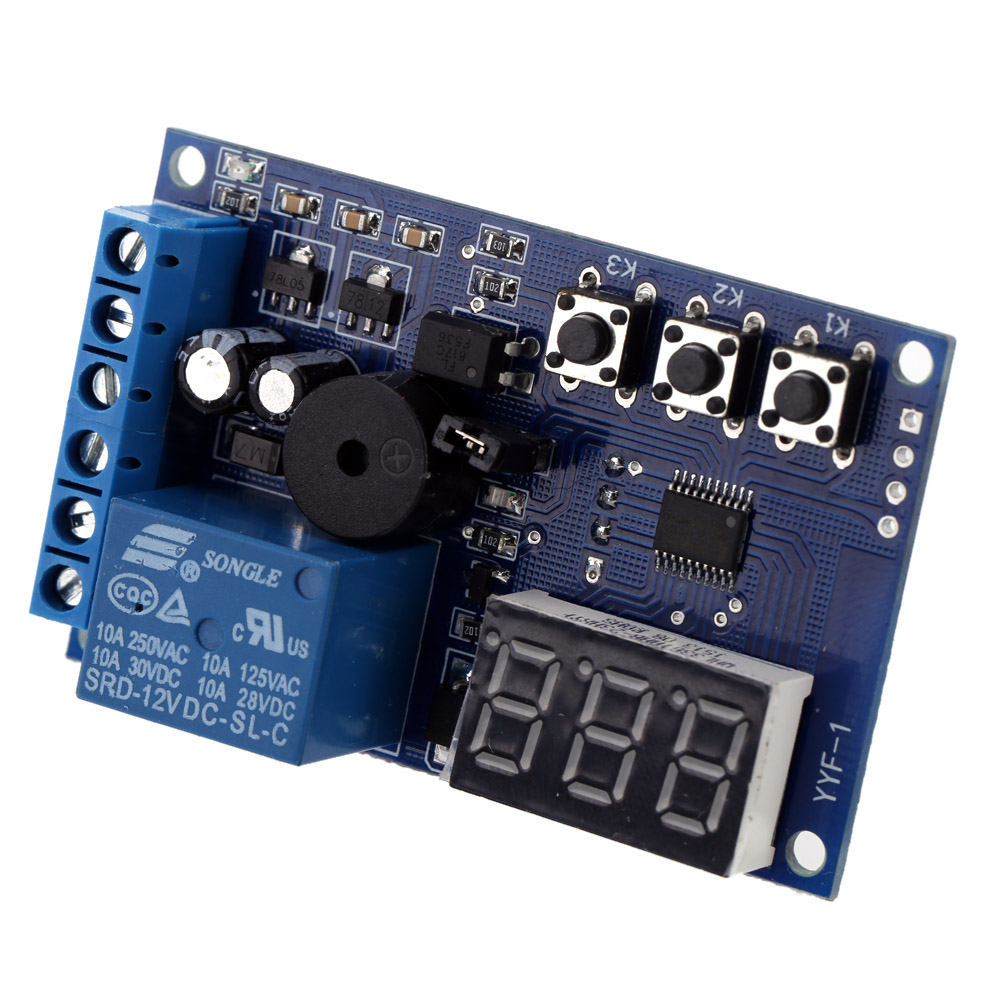 DC 12V Charging Discharge Switch Control Module Voltage Monitor Switch Control Board Module with Upper and Lower Alarm