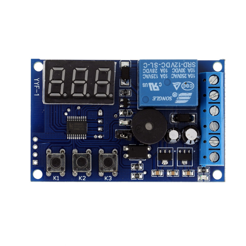 DC 12V Charging Discharge Switch Control Module Voltage Monitor Switch Control Board Module with Upper and Lower Alarm