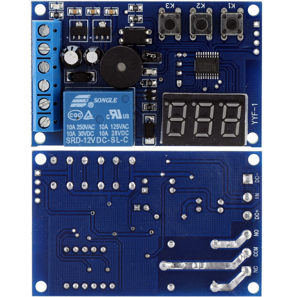 DC 12V Charging Discharge Switch Control Module Voltage Monitor Switch Control Board Module with Upper and Lower Alarm