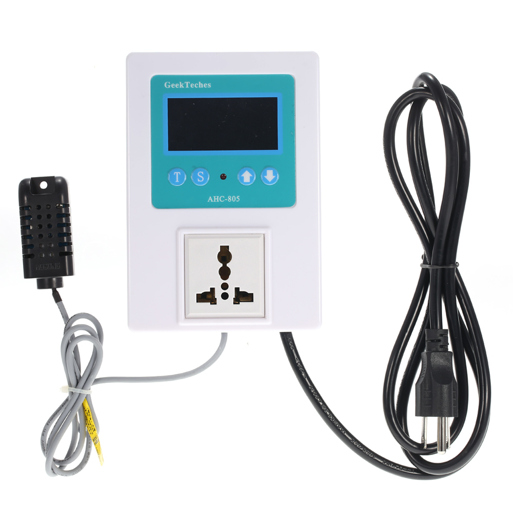 10A Digital Humidity Controller Sensor Humidification Dehumidification Control Current Temperature Display Timing Hygrometer