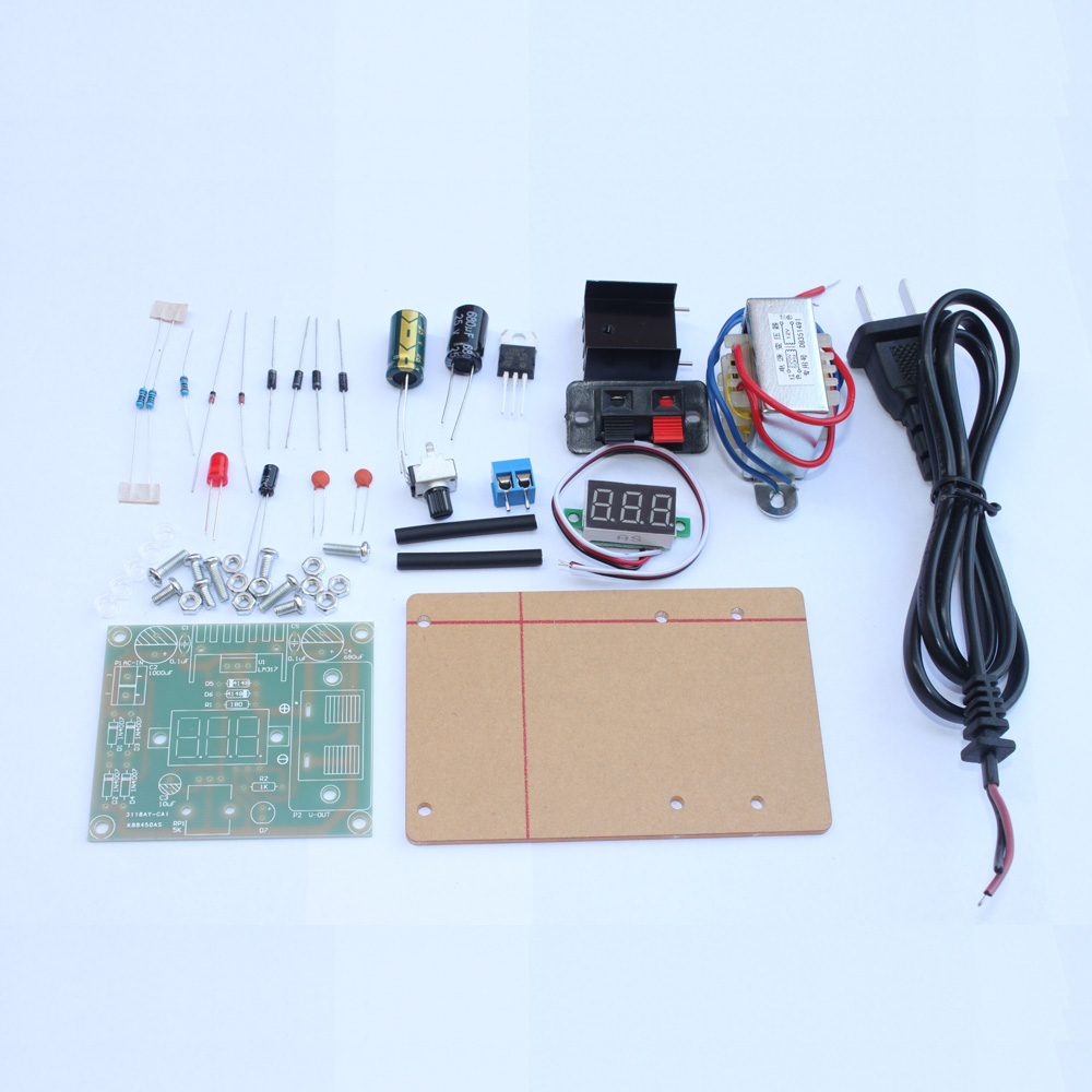 LM317 1.25V 12V Continuously Adjustable Regulated Voltage Power Supply DIY Kit with Transformer Regulated Power Supply Mould