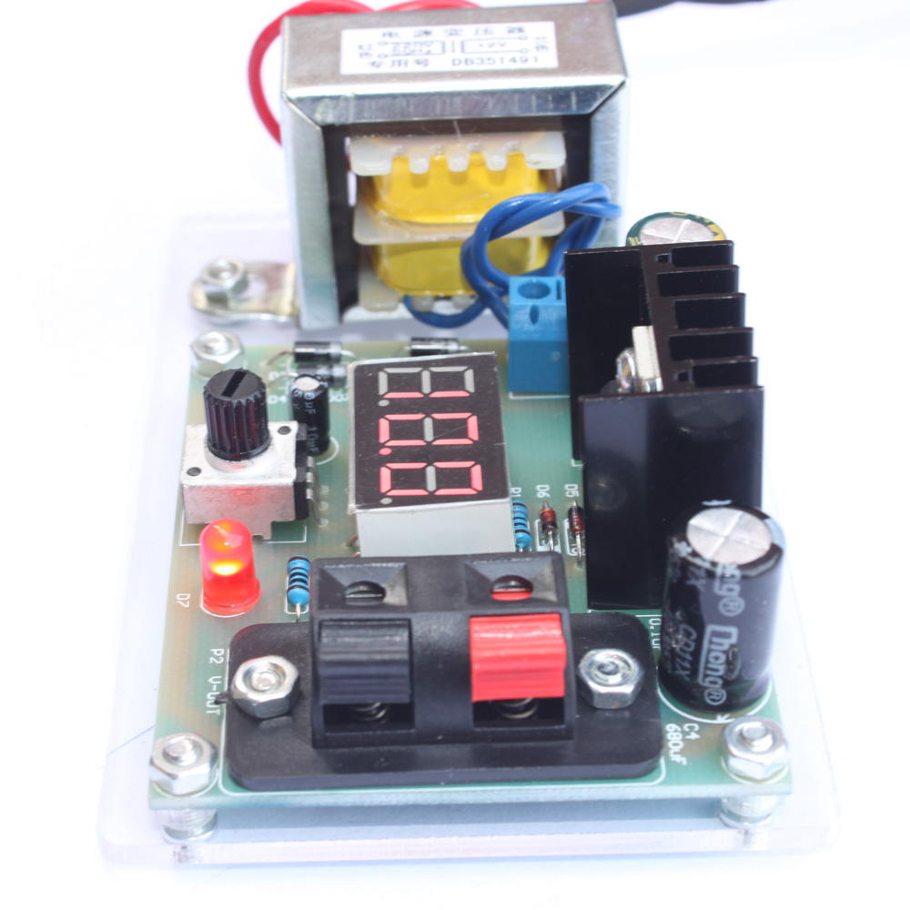 LM317 1.25V 12V Continuously Adjustable Regulated Voltage Power Supply DIY Kit with Transformer Regulated Power Supply Mould