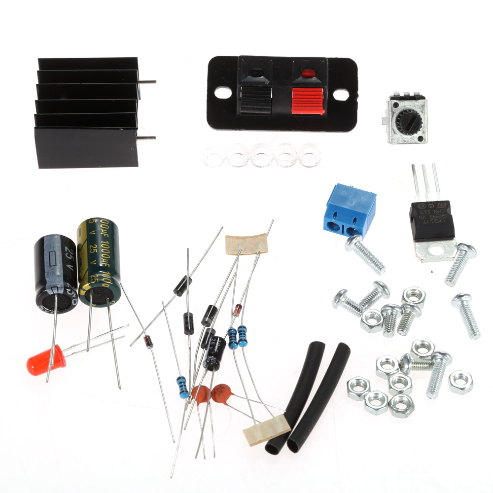 LM317 1.25V 12V Continuously Adjustable Regulated Voltage Power Supply DIY Kit with Transformer Regulated Power Supply Mould