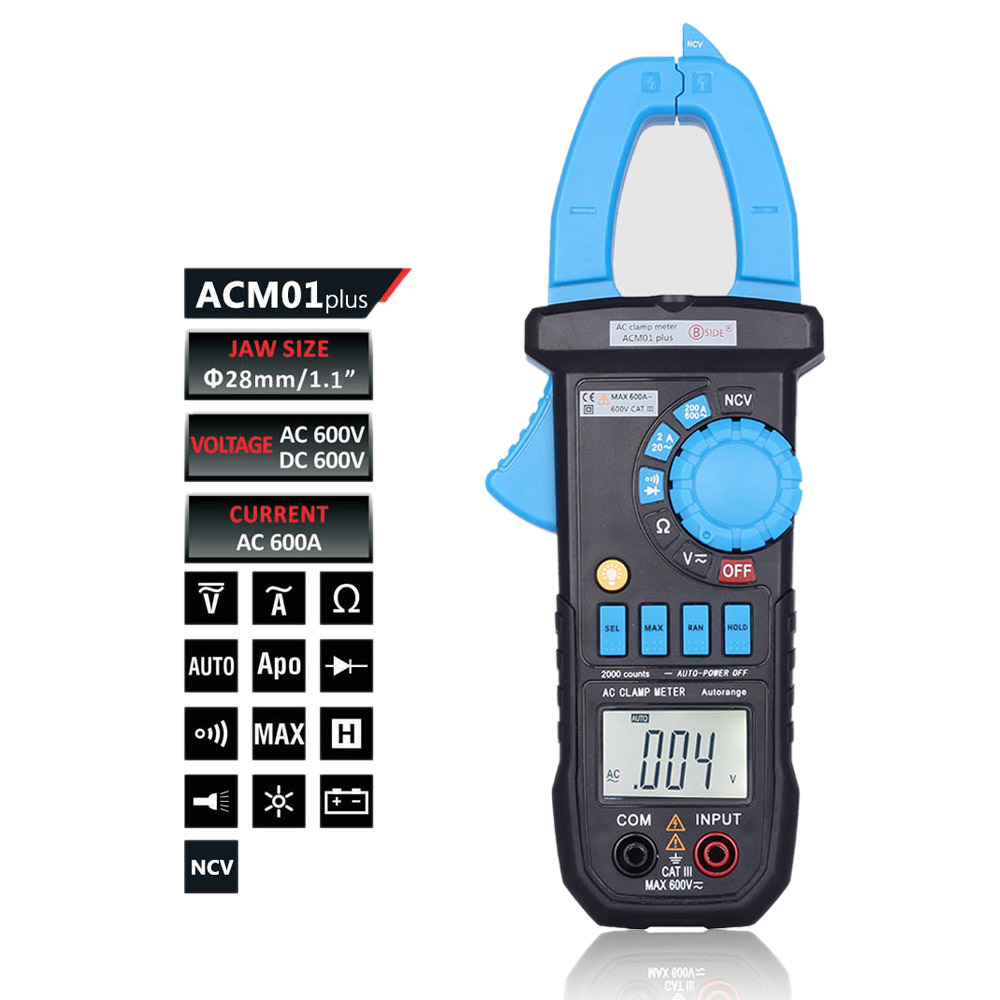 Digital Clamp Meter Multimeter The Current Tongs Circuit Diagnostic Tool DC AC Voltage Resistance Continuity Diode Tester NCV