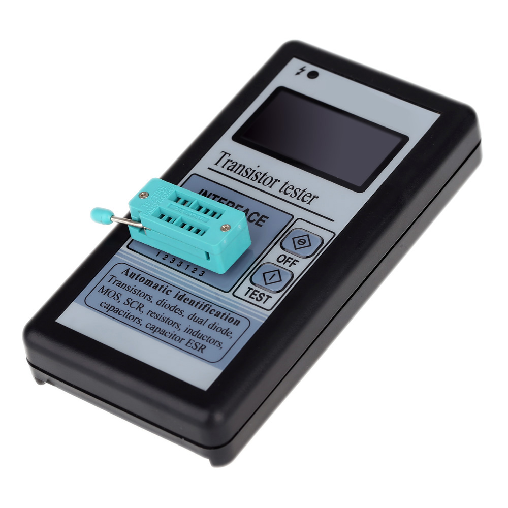 Multi functional LCD Backlight Transistor Tester Diode Thyristor Capacitance Meter ESR LCR Meter with Grey Plastic Case